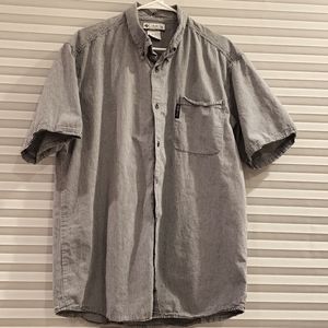 Mens Columbia Short sleeve button up shirt  brand blue checked XXL
